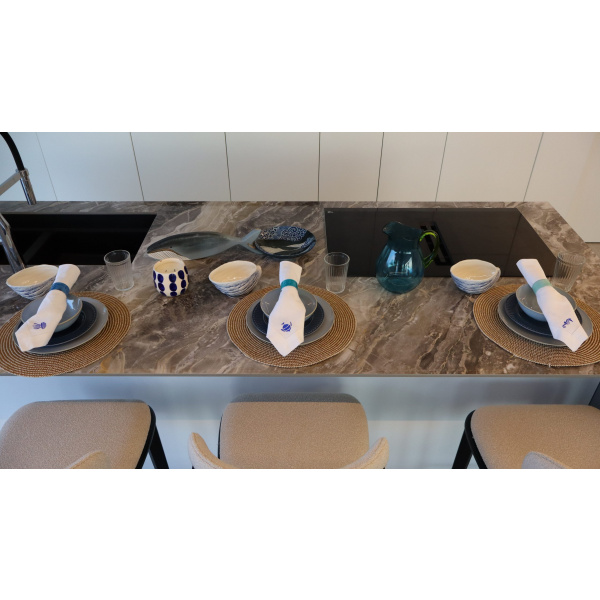 Servilletas de algodón marítimas azules