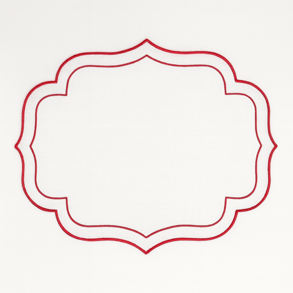 Mantel individual lino doble festón