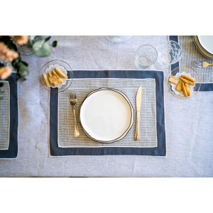 Mantel individual lino y algodón doble capa