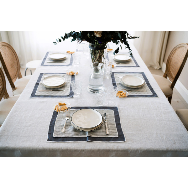 Mantel individual lino y algodón doble capa