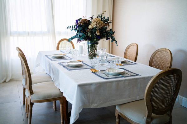 Mantel individual lino y algodón doble capa