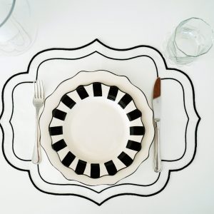 Mantel individual lino doble festón