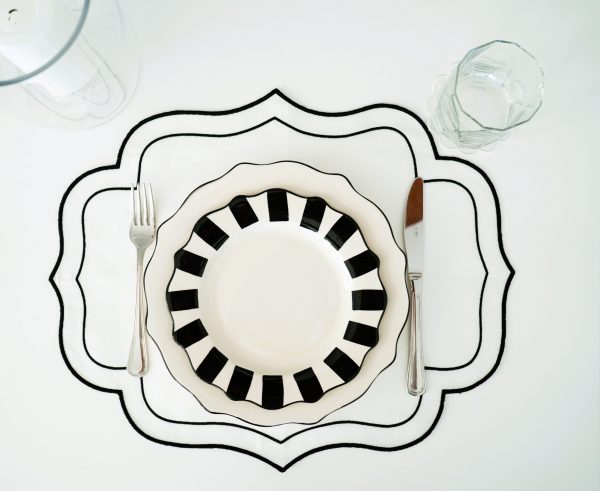 Mantel individual lino doble festón