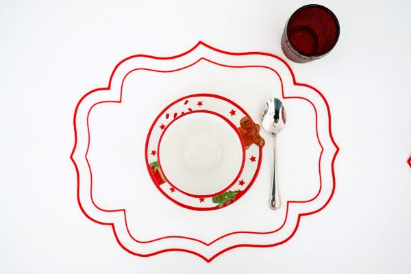 Mantel individual lino doble festón