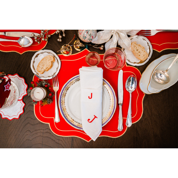 Servilletero lino con inicial