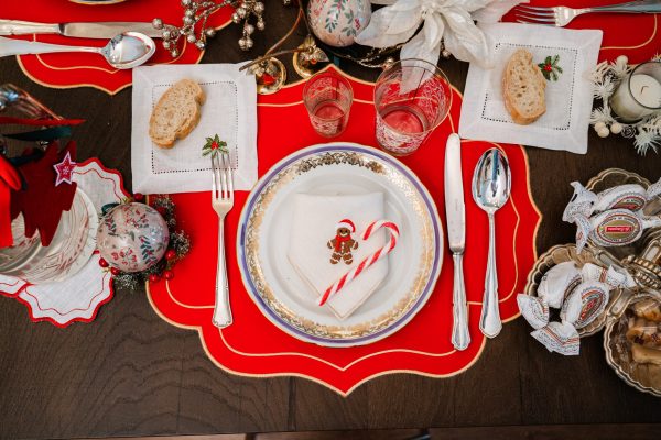 Servilleta lino bordado galleta jengibre