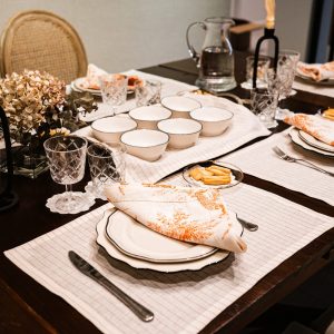 Mantel individual a rayas