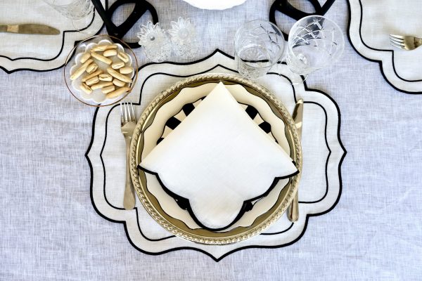 Servilleta lino con ondas grandes