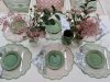 Mantel individual reversible verde y rosa